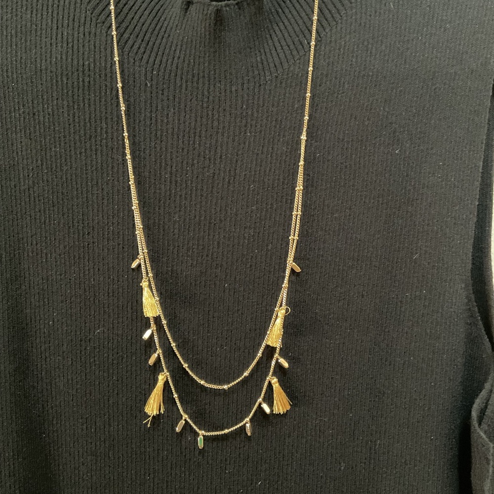 Elegant Gold Tassel Necklace